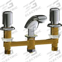 CHICAGO FAUCETS Handle-Operated Faucet: 404, Centerset, Cast Brass, Polished Chrome Finish, Aerated (MPN 404-765ABCP). Key specifications — Brand: CHICAGO FAUCETS; Series: 404; Includes: Mounting Hardware.