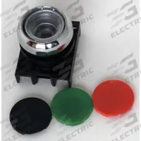 EATON Flush Push Button: Black/Green/Red, 22 mm Mounting Size, Metallic, Momentary (MPN M22M-D-X-SRG). Key specifications — Brand: EATON; Action: Momentary; Series: M22; Push Button Material Type: Metallic.