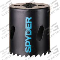 SPYDER Hole Saw: 1 7/8 in Saw Dia., 4/6 Teeth per Inch, 1 7/8 in Max. Cutting Dp, Bi-Metal (MPN 600080CF). Key specifications — attr1098070: 4/6; attr1098087: SPYDER; attr1098073: 1/2"-18.