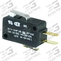 HONEYWELL Miniature Snap Action Switch: Roller Lever Actuator, 1NO/1NC, Quick Connect (MPN V7-1C17D8-002). Key specifications — AC Contact Rating: 15 A @ 125 V; Electrical Connection: Quick Connect; Series: V7; Brand: HONEYWELL.