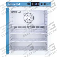 ACCUCOLD Lab Refrigerator: 1 cu ft, Tabletop, 2°C to 10°C, 19 3/4 in Overall Dp, Swing Glass, R-600a (MPN ARG1ML). Key specifications — Door Opening Style: Right; Color: White; Alarm Type: Door Ajar; Manufacturer Part Number: ARG1ML; Brand: ACCUCOLD; Product Type: Lab Refrigerator; Door Type: Swing Glass; Refrigerant Type: R-600a.