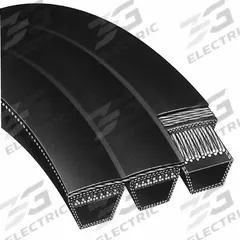 DAYTON V-Belt: 3/B60, 3 Ribs, 63 in Outside Lg, 21/32 in Top Wd, 33/64 in Thick, 63 in Nominal Lg (MPN 816XX8)