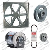 DAYTON Supply Fan w/Drive Package: Belt Drive, 24 in Blade, Open Dripproof, 5,292 cfm, 1 ph, 1/3 hp (MPN 7CC04). Key specifications — Nameplate Voltage: 115/208-230V AC; Assembled: Unassembled; Brand: DAYTON; Enclosure Design: Open Dripproof Motor.