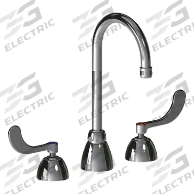 CHICAGO FAUCETS Gooseneck Kitchen/Bathroom Faucet: 786, Cast Brass, Widespread, Deck - Widespread Kitchen Faucets