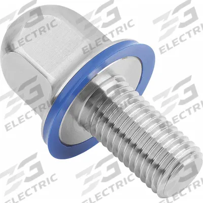 KIPP Hygienic Hex Head Bolt w/Washer: Stainless Steel, Fully Threaded, M12, 40 mm Fastener Lg - Crowned Hygienic Flanged Hex Head Bolts with Sealing Washer