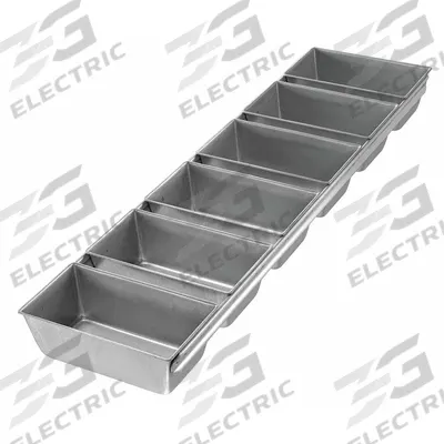 CHICAGO METALLIC Bread Pan: Aluminized Steel, 6 Slots, 6 1/8 in Overall Wd - Bread & Loaf Pans