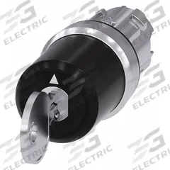 SIEMENS Keyed Selector Switch: 3 Position, 22 mm Panel Mounting Size, Series 3SU (MPN 3SU1050-5BN51-0AA0). Key specifications — Manufacturer Part Number: 3SU1050-5BN51-0AA0; Brand: SIEMENS; Switch Action: Momentary/Maintained/Maintained; Key Removal Position: Left.