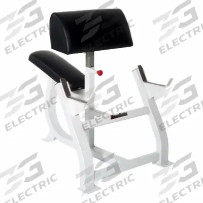 PROMAXIMA Preacher Curl: Steel, Powder Coated, Gray, Black, Vinyl, 40 in Overall Lg - Chest Machines