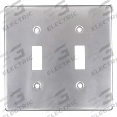 HUBBELL KILLARK Weatherproof Cover: Copper-Free Aluminum, FD/FS, Toggle Switches, 2 Gangs, 3R, Gray (MPN 2FT). Key specifications — Brand: HUBBELL KILLARK; Color: Gray; Compatible with Product Type: Toggle Switches; Compatible with Series: FS; Mounting Orientation: Vertical.
