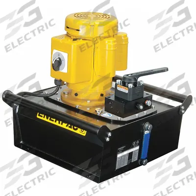 ENERPAC Hydraulic Pump: 10,000 psi Max. Op Pressure, 60 cu in/min Max. Flow Rate - Corded High-Power Stationary Electric Hydraulic Pump Units