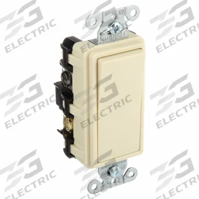 BRYANT Wall Switch: Rocker Switch, 4-Way, Maintained, Ivory, 120/277V AC - Rocker Wall Switches