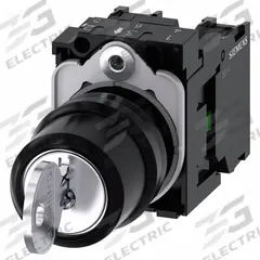 SIEMENS Selector Switch: 3 Position, 22 mm Panel Mounting Size, 2NO, Series 3SU1100 (MPN 3SU1100-4BL11-1NA0). Key specifications — Manufacturer Part Number: 3SU1100-4BL11-1NA0; Brand: SIEMENS; Switch Action: Maintained/Maintained/Maintained; Contact Form: 2NO; Key Removal Position: Any Position.