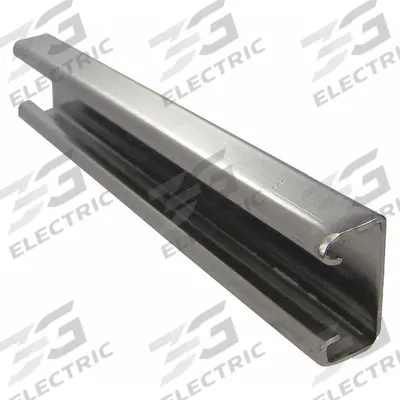 CALBRITE Strut Channel - Solid Wall: 304 Stainless Steel, 14 ga Gauge, 7/8 in Overall Ht - Solid Walls Strut Channels