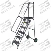 BALLYMORE Rolling Ladder: 5.8 ft Platform Ht, Unassembled, No Locking Mechanism, Steel (MPN FAWL-7-P). Key specifications — Brand: BALLYMORE; Color: Gray; Handrail Configuration: Double Handrails.