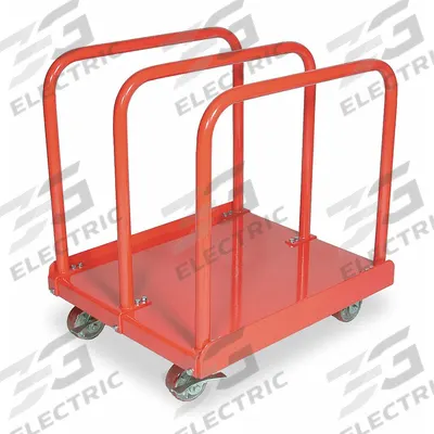 Dayton Panel Truck: 4,000 lb, Red, 35 1/2 in L x 30 1/2 in W x 38 in H Deck, 8 1/2 in Deck Ht - Single-Height Vertical Panel Trucks with Fixed Rails