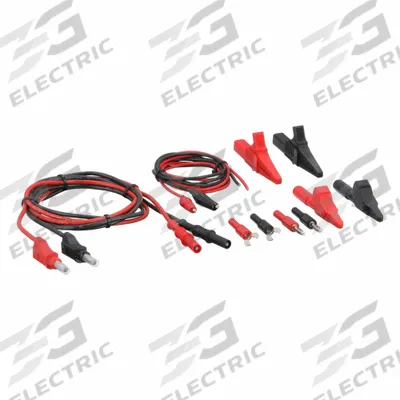 B&K PRECISION Test Lead Kit: CAT II 600V, Alligator Clip/Spade Lug, Shrouded Banana Plug - Test Lead Kits