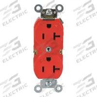 LEVITON Receptacle: Duplex, 5-20, Red, 125V AC, 20 A, 2 Pole / 3 Wire (MPN 5362-IGR)
