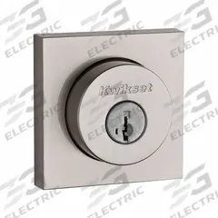 KWIKSET Single Cylinder Deadbolt: Cylindrical, 1 3/4 in Door Thick - Max, Nickel (MPN 158-SQT-15-SMT-6AL-STRKP-K3). Key specifications — ADA Compliant: No; Brand: KWIKSET; Finish: Satin Nickel-Plated; Keyway Type: Kwikset KW1; Includes Core: Core Included.
