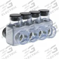 POLARIS Multitap Connector: 4 Port, Double-Sided Entry, 6 AWG – 250 kcmil Wire Size, Black (MPN IPLD250-4B). Key specifications — Body Material: Aluminum; Brand: POLARIS.