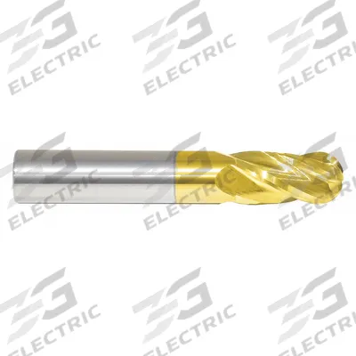 APPROVED VENDOR Ball End Mill: Carbide, TiN Coated, 4 Flute, 1/2" Mill Dia, 1-1/2" LOC - General Purpose Carbide Ball End Mills