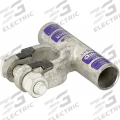 FUSION Battery Terminal: Flag, Crimp, 3/0 ga, Purple Color, Negative, Copper/Tin, 2.2 in Overall Wd (MPN 4330N). Key specifications — Contact Material: Copper; Alignment: Flag; Color Code: Purple; Connection Type: Crimp; Gauge: 3/0 ga; Polarity: Negative; Brand: FUSION.