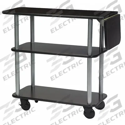 GENEVA Service Cart: Wood, Mahogany, 35 1/4 in Overall Ht, 16 in Overall Dp - Service Carts