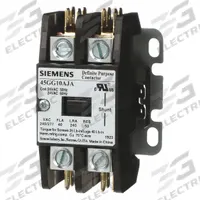 SIEMENS Definite Purpose Magnetic Contactor: 1 + N Poles, 24V AC, 40 A, Non-Reversing (MPN 45GG10AJA). Key specifications — Brand: SIEMENS; Coil Voltage: 24V AC; Contactor Style: HVACR Definite Purpose Contactor; Mounting Style: Surface; Terminal Connection Type: Screw Terminals; Maximum Voltage Rating: 600V AC; Series: 42 Series; Phase: Single.