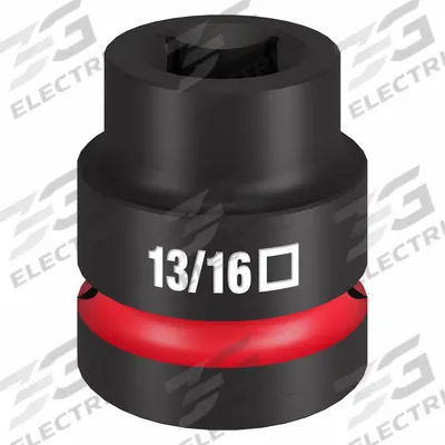 MILWAUKEE Impact Socket: 1 in Drive Size, SAE, 13/16 in Socket Size, 4-Point, Std - 1" Drive Impact Sockets