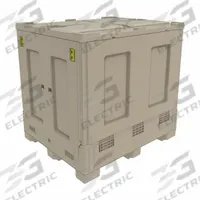 BUCKHORN Bulk Container: 40.5 cu ft, 48 1/8 in x 40 1/8 in x 45 7/8 in, Lid Not Included, Beige (MPN BZ48404600YC300). Key specifications — attr1188725: BUCKHORN; attr1188738: Stacking Capable; attr1188705: Rectangular; attr1188735: Collapsible; attr1188736: Fork Pockets Included; attr1188737: Lid Not Included.