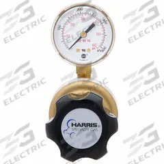 HARRIS Gas Regulator: Single Stage, 1/4" NPT F Inlet, 1/4" NPT F Outlet, 50 psig, Neoprene Diaphragm (MPN 403050000D). Key specifications — Brand: HARRIS; Manufacturer Part Number: 403050000D; Diaphragm Material: Neoprene; Outlet Connection: 1/4" NPT F; Inlet Connection: 1/4" NPT F.