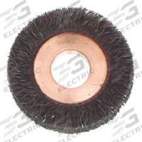 WEILER Encapsulated Wire Wheel Brush: Crimped Steel, 1 1/4" Dia x 3/16" Wd, 3/8" Arbor, 0.008" Fill (MPN 90867). Key specifications — Brand: WEILER.