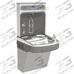 ELKAY Drinking Fountain with Bottle Filler: On-Wall, 8 gph @ 50°F, Stainless Steel, Gray (MPN EZSG8WSLK). Key specifications — Brand: ELKAY; Housing Material: Stainless Steel; Housing Finish: Granite; Chilling Capacity: 8 gph @ 50°F; Housing Color: Gray.