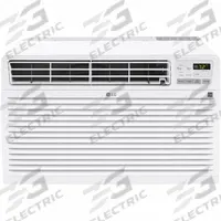 LG Through-the-Wall Air Conditioner: 400 sq ft – 550 sq ft, 208/230V AC, 11,200 BtuH, 6-20P, Fixed (MPN LT1233HNR). Key specifications — Brand: LG; Voltage: 208/230V AC; CEER Rating: 10.2; NEMA Plug Configuration: 6-20P; Special Features_Broad: Remote Control.