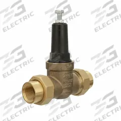 WILKINS Water Pressure Reducing Valve: FNPT x FNPT, 3/4 in Pipe Size, Cast Bronze, 25 psi to 75 psi (MPN 34-20XLDU). Key specifications — Brand: WILKINS; Union Type: Double Union; Low-Lead Compliance: Low-Lead Compliant.