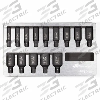 INGERSOLL RAND Impact Socket Set: Small Set (0-50 pieces) Set Size, 14 Pieces, (14) 6-Points - Insider & DXS Socket Sets