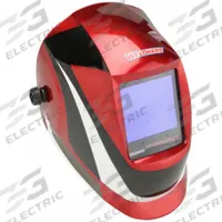 WESTWARD Welding Helmet: Auto-Darkening, 4 Arc Sensors, Graphics, Black/Red/White, W5-13, Analog (MPN 44R227). Key specifications — Color: Graphics; Suspension Adjustment Type: Ratchet; Graphics: Black/Red/White; Viewing Area: 3.74 in x 3.34 in; Brand: WESTWARD; Grind Mode: Yes; Helmet Material: Nylon; Helmet Type_Original: Auto-Darkening.