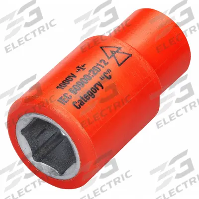 ITL Insulated Socket: 1/4 in Drive Size, 12 mm/15/32 in Socket Size, 1 5/8 in Overall Lg - 1/4" Drive Metric Insulated Hand Sockets