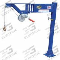 VESTIL Davit Crane: Steel, Manual, 400 lb Max. Load Capacity, 3 ft to 3 ft, Pedestal (MPN VAN-J). Key specifications — Material: Steel; Brand: VESTIL; Included Base Type: Pedestal; Body Material: Steel.
