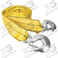 PERFORMANCE TOOL Tow Strap w/Hooks: 20 ft Overall Hook Size, 2 in Overall Wd, 20 ft Overall Lg (MPN W1823). Key specifications — Material: Polyester; Hook Type: Forged Hook; Overall Hook Size: 20 ft; Attachment Style: Hooks; Duty Capacity: Heavy Duty; Brand: PERFORMANCE TOOL; Equipment Color: Yellow.