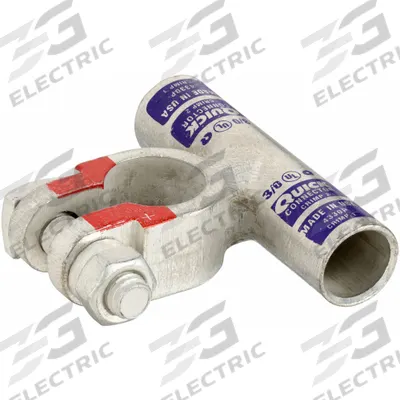FUSION Battery Terminal: Flag, Crimp, 3/0 ga, Purple Color, Positive, Copper/Tin - Flag Alignment