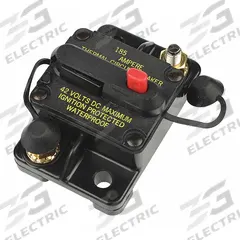 Automotive Circuit Breaker: CB185, 48V DC, 3 kA at 48V DC, Stud (MPN CB185-50). Key specifications — Series: CB185; Voltage: 48V DC; Interrupt Rating: 3 kA at 48V DC; Terminal Connection: Stud; Circuit Breaker Type: Hi-Amp Circuit Breaker; Brand: BUSSMANN.