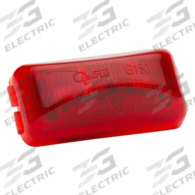 GROTE Clearance Marker Lamp: Clearance Light, LED, Rectangular, Red, Bracket/Grommet - Clearance Lights