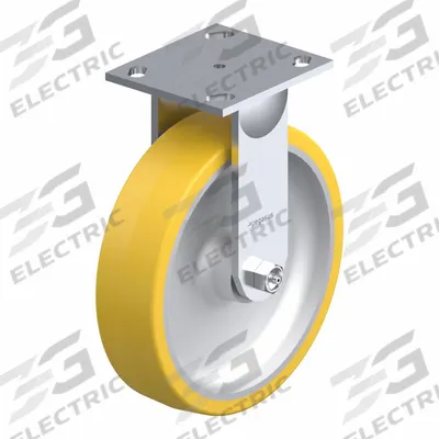 APPROVED VENDOR Plate Caster: Rigid, No Brake, Polyurethane, 8 in Wheel Dia, 2 in Wheel Wd - Medium-Duty Plate Casters