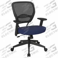 OFFICE STAR Office Chair: Space Seating, Ht, Blue, Fabric & Mesh Material, 18 1/2 in Back Ht (MPN 55-7N17-225). Key specifications — attr995518: Space Seating; attr982877: Black; attr982913: Yes; attr982865: Navy Blue; attr982870: OFFICE STAR; attr982901: Navy Blue.