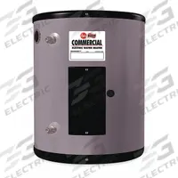 RHEEM Electric Water Heater: 277V, 10 gal, 2,000 W, Single Phase, 22.87 in Ht, 20 gph @ 40°F (MPN EGSP10). Key specifications — Phase: Single; Brand: RHEEM.