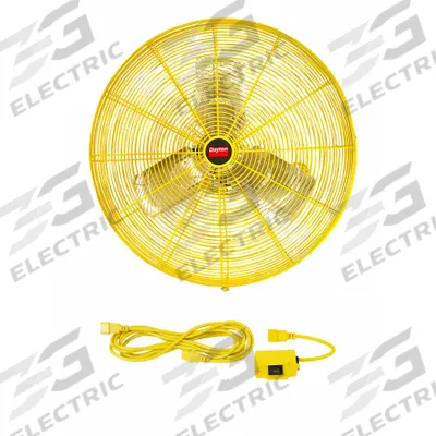 Dayton Fan Head: 24 in Blade Dia, 2 Speeds, 115V AC, 1/3 hp Motor - High-Visibility Industrial Fan Heads