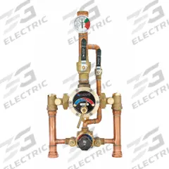 LEONARD VALVE Thermostatic Mixing Valve: 1 1/4 in Inlet Connection Size, NPT x NPT, Bronze (MPN TM-1520B-LF-DT-RF). Key specifications — Includes: Outlet Ball Valve Shutoffs; Brand: LEONARD VALVE.