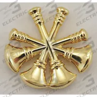 HEROS PRIDE Metal Rank Insignia: Dpty. CF Fire Bugles, 3/4 in, Gold, Metal, Clutch Pin, 1 PR (MPN 4447G). Key specifications — attr1074238: Clutch Pin; attr188498: 3/4 in; attr188499: Gold; attr188500: Metal; attr188503: Dpty. CF Fire Bugles; attr193746: HEROS PRIDE.