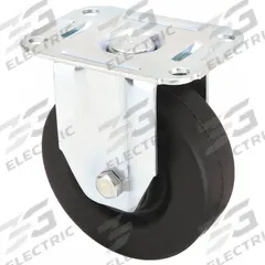 APPROVED VENDOR Plate Caster: Rigid, Rubber, 4 in Wheel Dia, 1 1/4 in Wheel Wd, 4 5/8 in Mounting Ht (MPN 3A746). Key specifications — Wheel/Tread Color: Black; Brand: APPROVED VENDOR; Roll Up: Rigid.