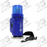 RAILHEAD GEAR Strobe Light: Battery, 90_180 Flashes per Minute, 2 in Overall Wd, 5 1/2 in Overall Lg (MPN M50B-LED). Key specifications — Mounting Mechanism: Magnet; Lens Color: Blue; Brand: RAILHEAD GEAR.